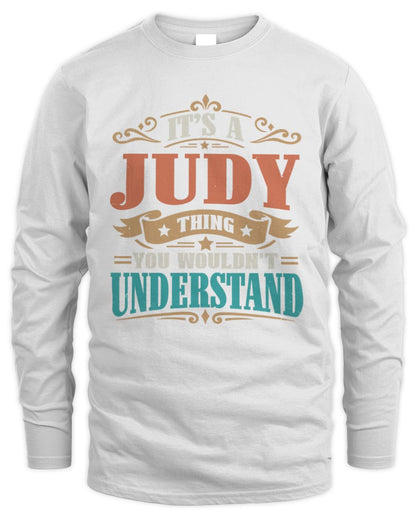 It’s a Name Thing Personalized Retro T-Shirt JUDY M1-47 / Men's Long Sleeved T-Shirt / white