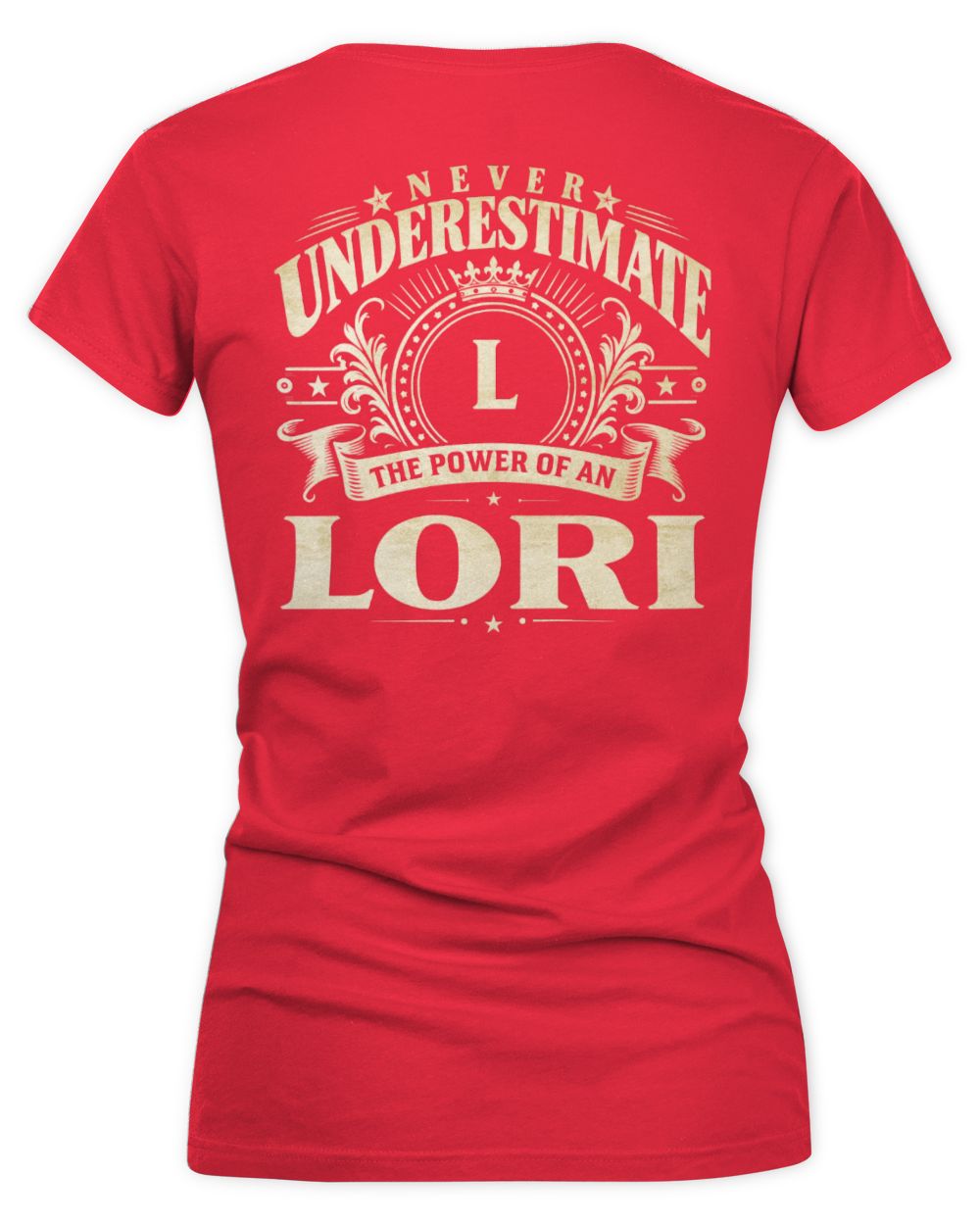 Never Underestimate Your Name Luxury Logo Shirt LORI M1-63 / Women's V-Neck T-Shirt / red