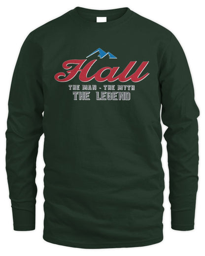The Man The Myth The Legend Coors Light Beer T-Shirt HALL M1-S84 / Men's Long Sleeved T-Shirt / forest green
