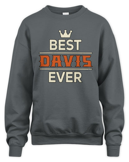 Best Your Name With Crown Shirt DAVIS M1-59 / Unisex Sweatshirt / charcoal