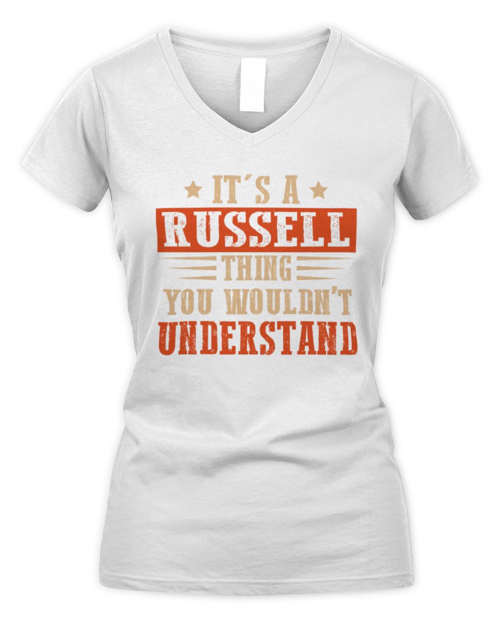 It's a Name Thing Personalized Funny Shirt RUSSELL M1-51 / Women's V-Neck T-Shirt / white