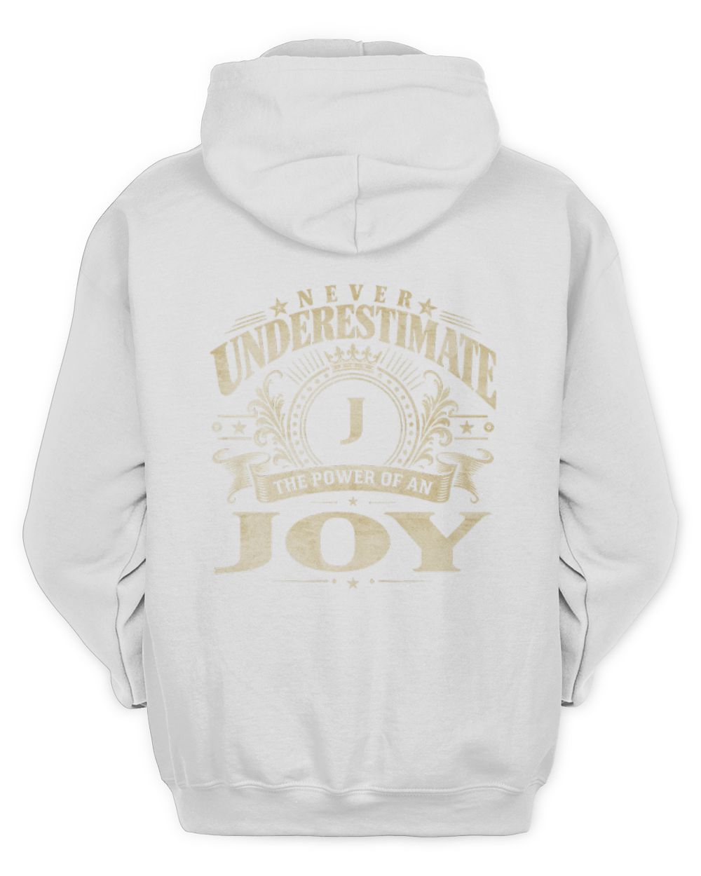 Never Underestimate Your Name Luxury Logo Shirt JOY M1-63 / Unisex Hoodie / white