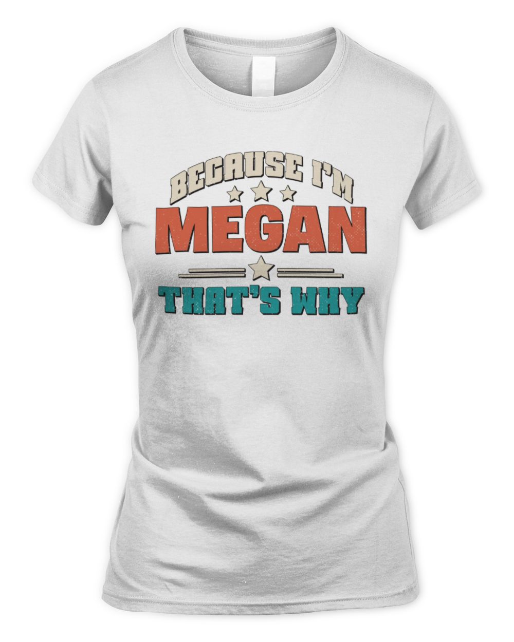 Because I'm Name That's Why Personalized Retro Shirt MEGAN-49 / Women's Standard T-Shirt / white