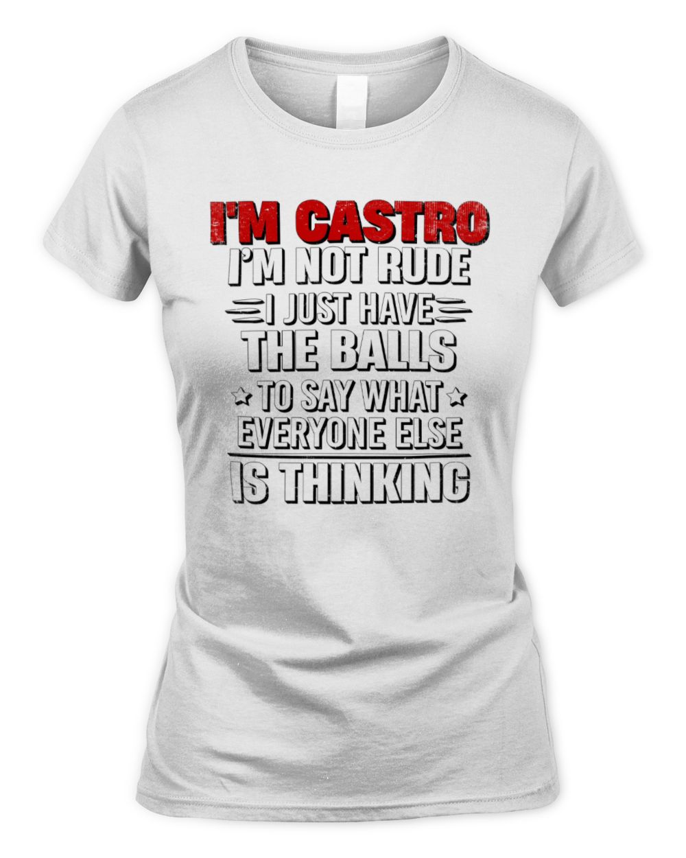 I'm Name I'm Not Rude I Just Have The Balls Funny T-Shirt CASTRO M1-46 / Women's Standard T-Shirt / white