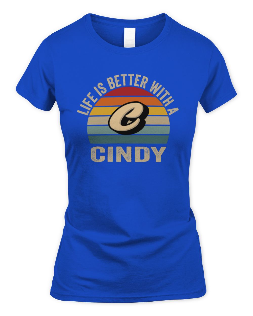 Life Is Better with Name Vintage Sun Shirt CINDY M1-50 / Women's Standard T-Shirt / royal