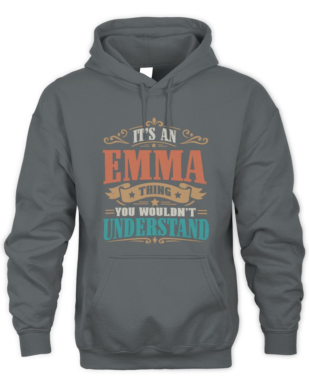 It’s a Name Thing Personalized Retro T-Shirt EMMA M1-47 / Unisex Hoodie / charcoal