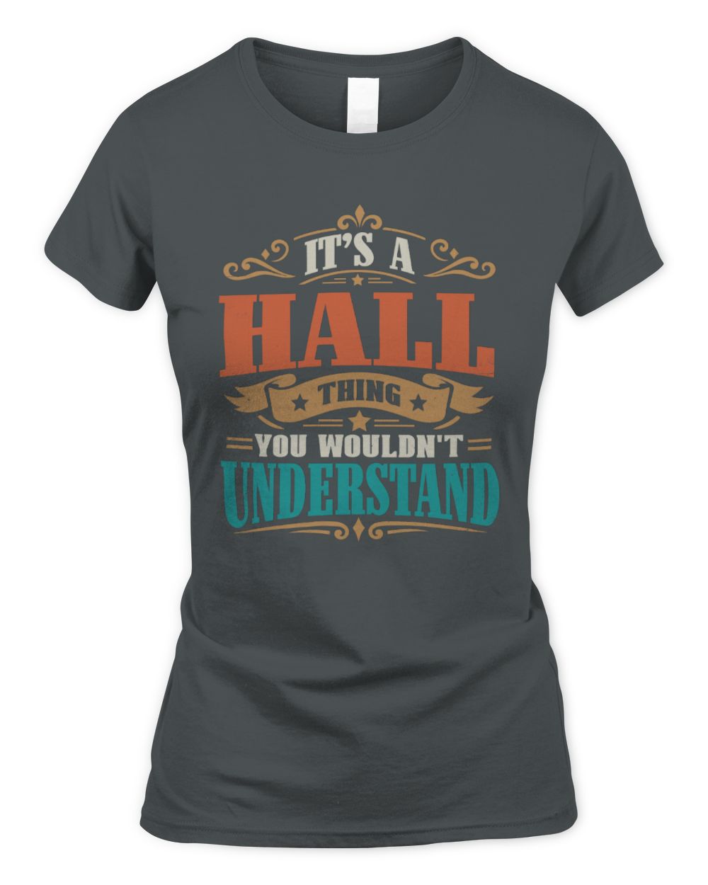It’s a Name Thing Personalized Retro T-Shirt HALL M1-47 / Women's Standard T-Shirt / charcoal