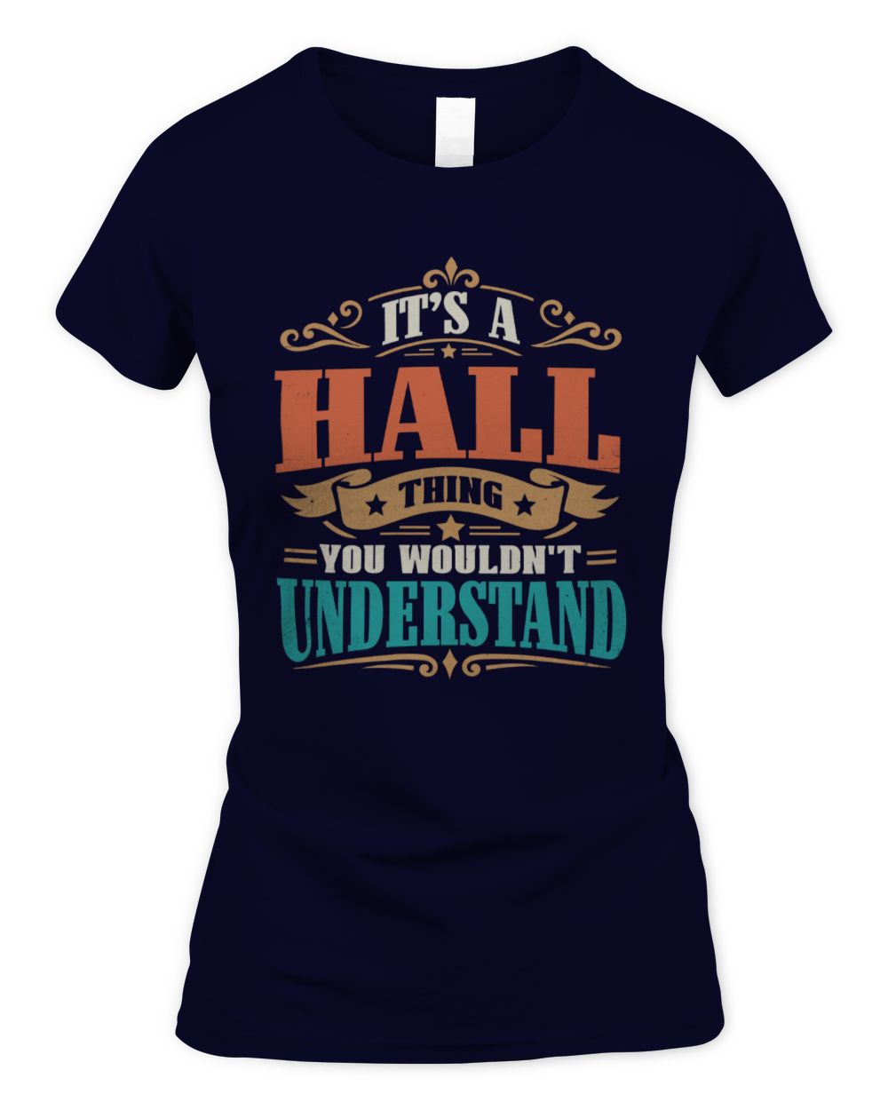 It’s a Name Thing Personalized Retro T-Shirt HALL M1-47 / Women's Standard T-Shirt / navy