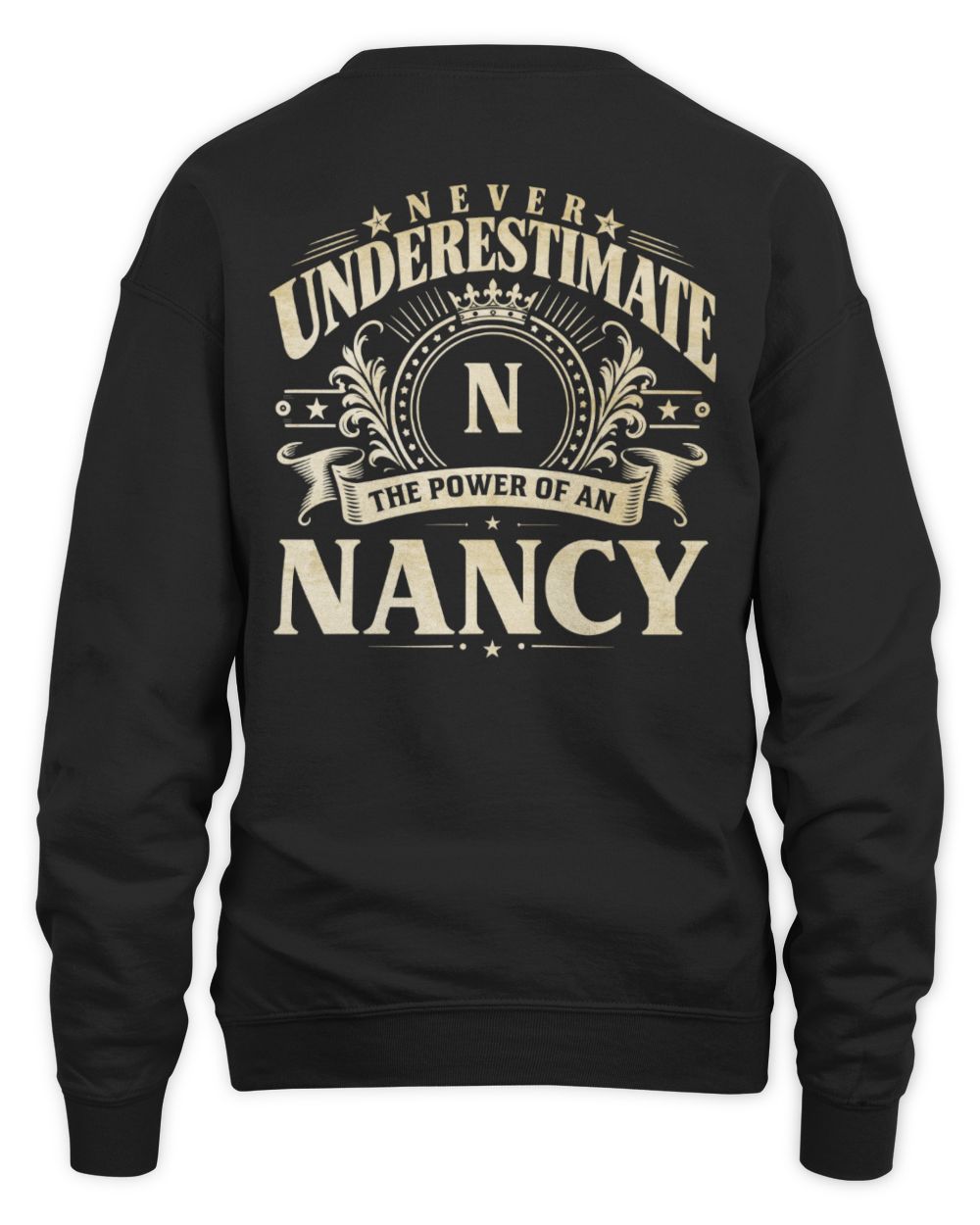 Never Underestimate Your Name Luxury Logo Shirt NANCY M1-63 / Unisex Sweatshirt / black