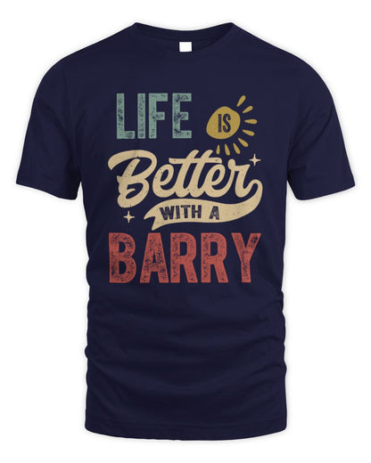 Life Is Better With a Name Personalized Retro T-Shirt BARRY-48 / Unisex Standard T-Shirt / navy