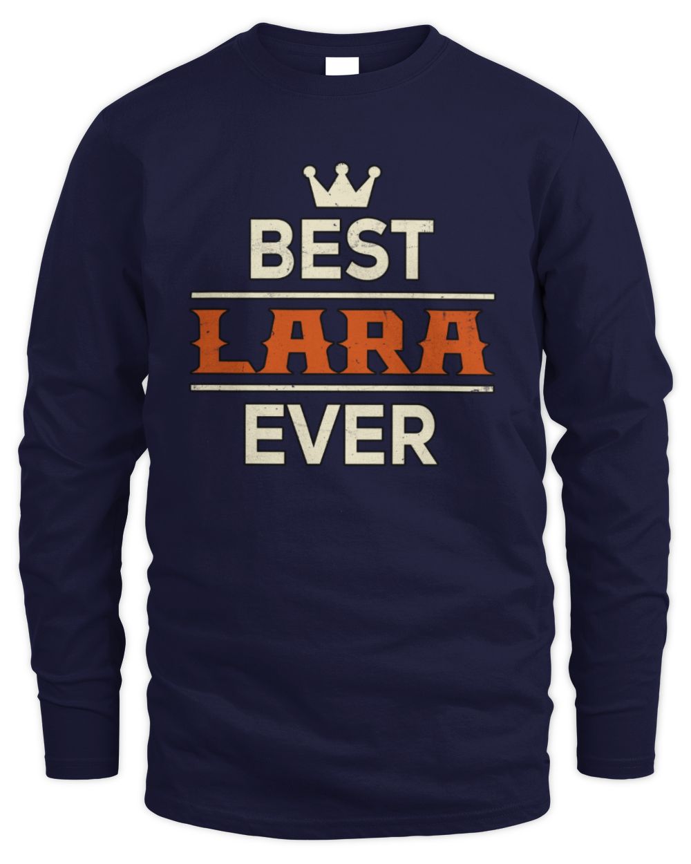 Best Your Name With Crown Shirt LARA M1-59 / Men's Long Sleeved T-Shirt / navy