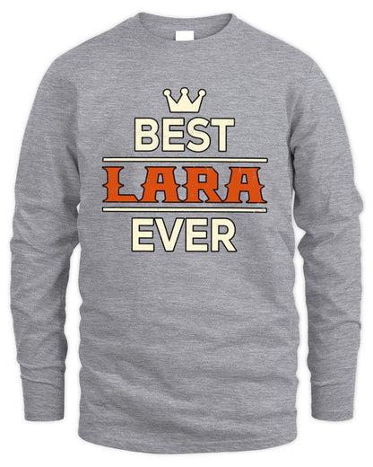 Best Your Name With Crown Shirt LARA M1-59 / Men's Long Sleeved T-Shirt / sport grey