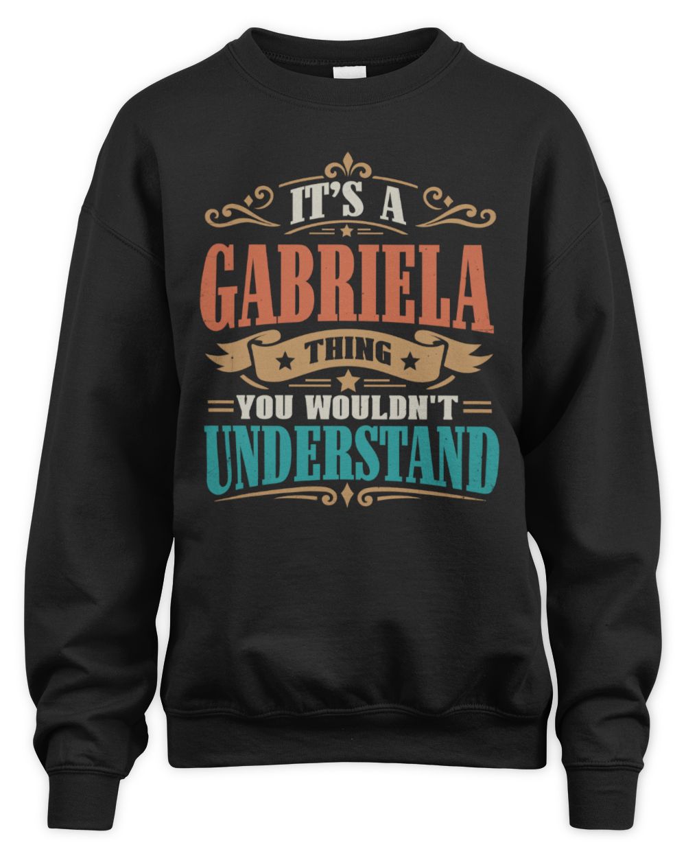 It’s a Name Thing Personalized Retro T-Shirt GABRIELA M1-47 / Unisex Sweatshirt / black