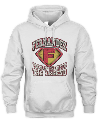 The Man The Myth The Legend Superman Graphic T-Shirt FERNANDEZ M1-74 / Unisex Hoodie / white