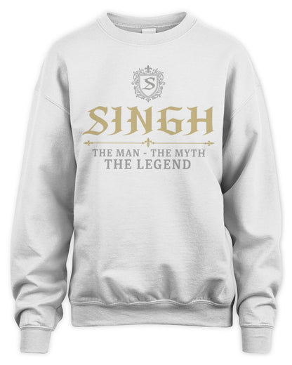 The Man The Myth The Legend Western Shirt SINGH M1-78 / Unisex Sweatshirt / white