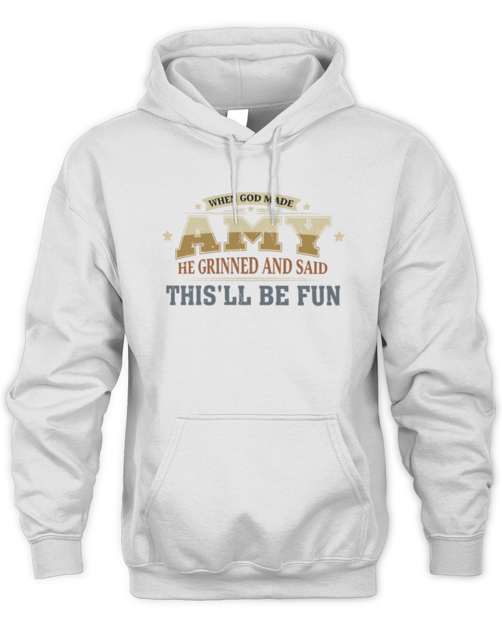 When God Made Your Name Funny Heritage T-Shirt AMY M1-80 / Unisex Hoodie / white