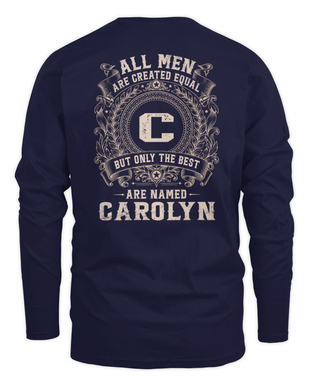 All Men Are Created Equal Cool Logo Shirt CAROLYN M1-60 / Men's Long Sleeved T-Shirt / navy