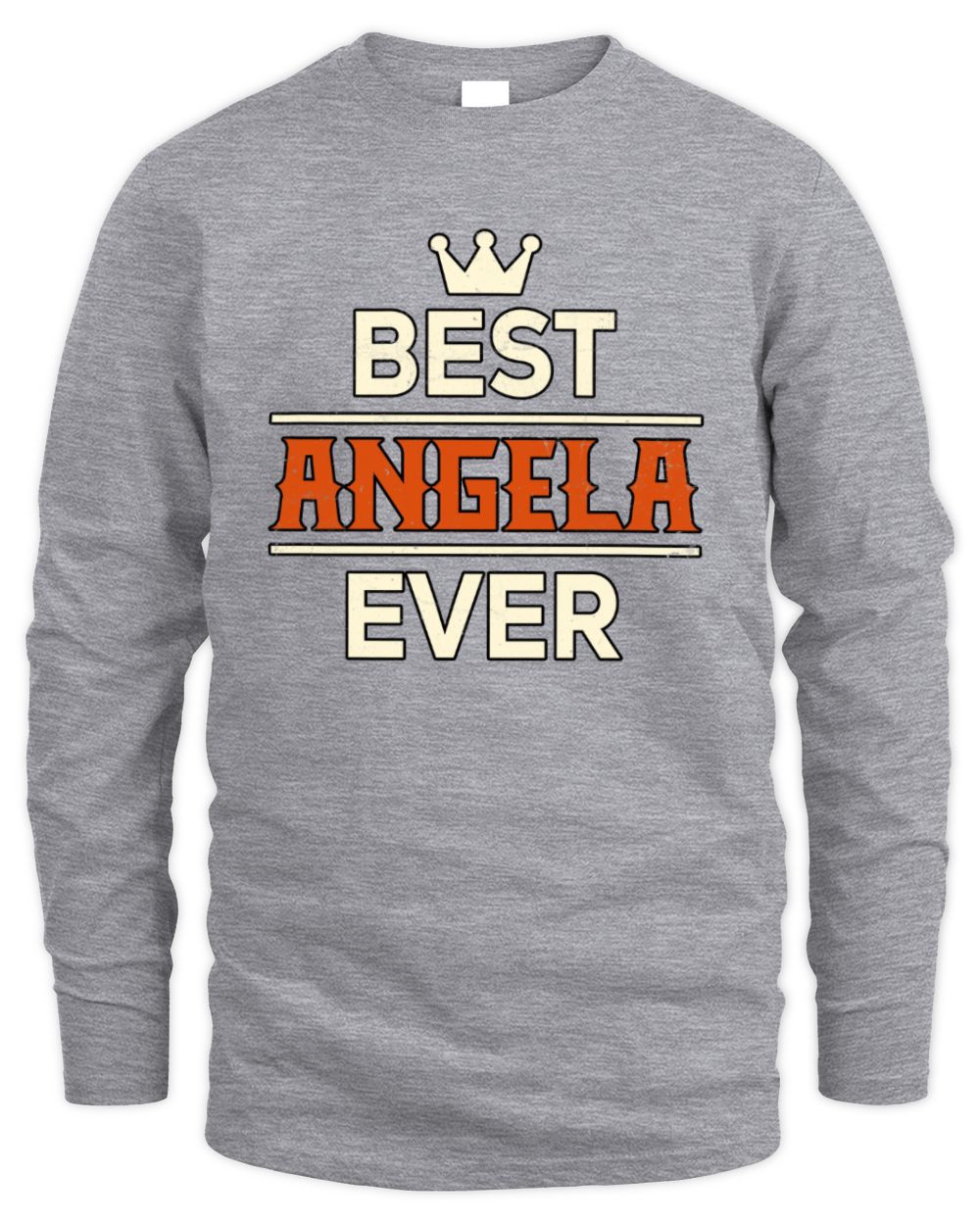 Best Your Name With Crown Shirt ANGELA M1-59 / Men's Long Sleeved T-Shirt / sport grey