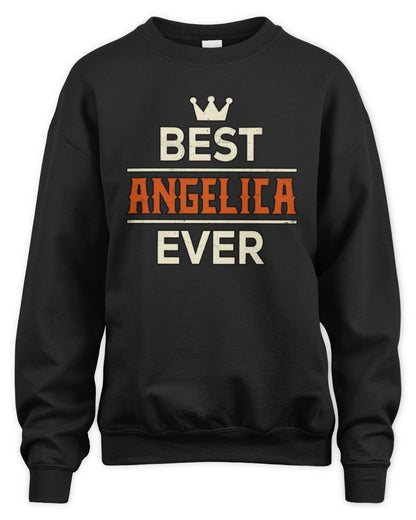 Best Your Name With Crown Shirt ANGELICA M1-59 / Unisex Sweatshirt / black