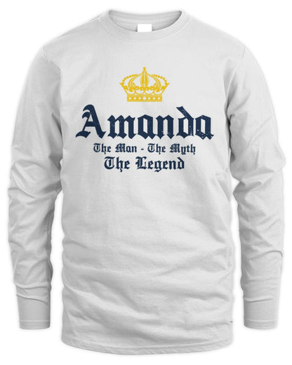The Man The Myth The Legend Corona Beer T-Shirt AMANDA M1-S83 / Men's Long Sleeved T-Shirt / white