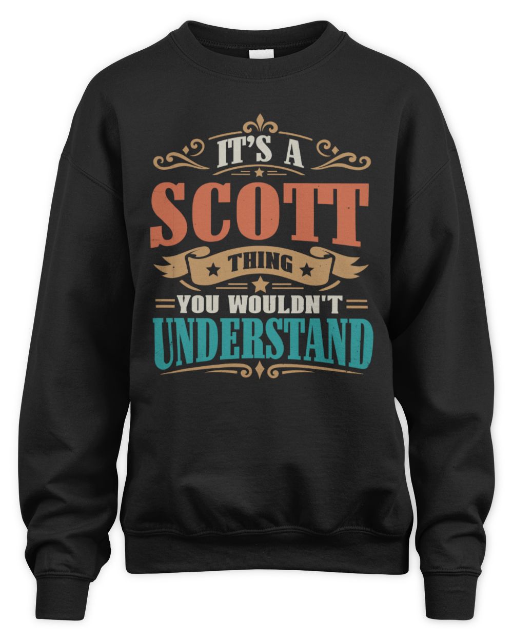 It’s a Name Thing Personalized Retro T-Shirt SCOTT M1-47 / Unisex Sweatshirt / black