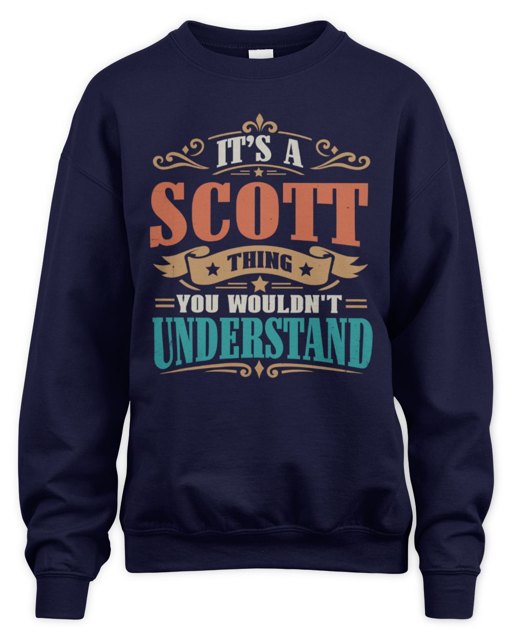 It’s a Name Thing Personalized Retro T-Shirt SCOTT M1-47 / Unisex Sweatshirt / navy