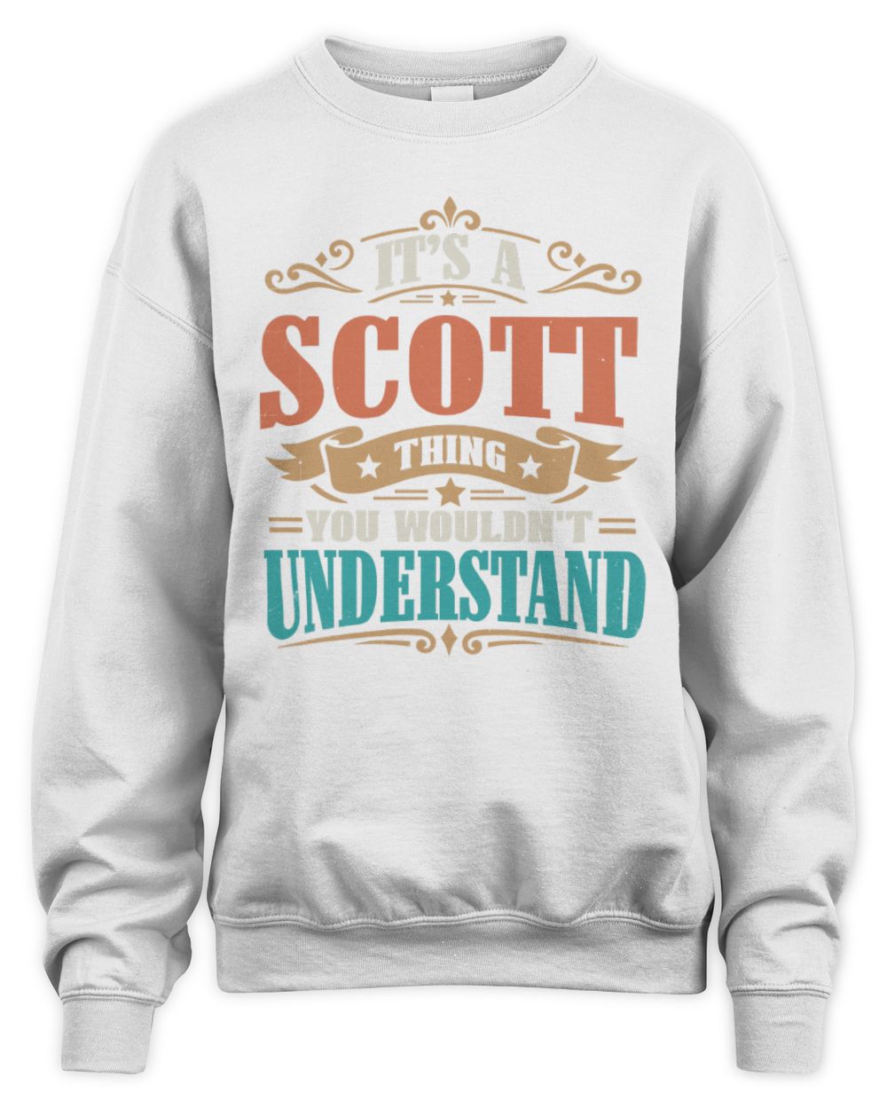 It’s a Name Thing Personalized Retro T-Shirt SCOTT M1-47 / Unisex Sweatshirt / white