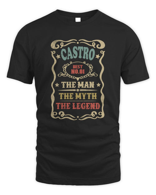 The Man The Myth The Legend Vintage Gold Wine Shirt CASTRO M1-52 / Unisex Standard T-Shirt / black
