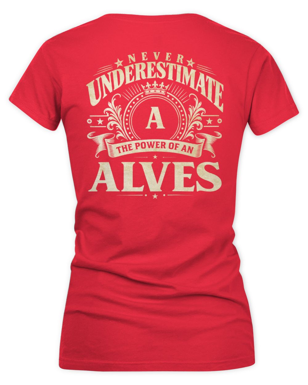 Never Underestimate Your Name Luxury Logo Shirt ALVES M1-63 / Women's V-Neck T-Shirt / red