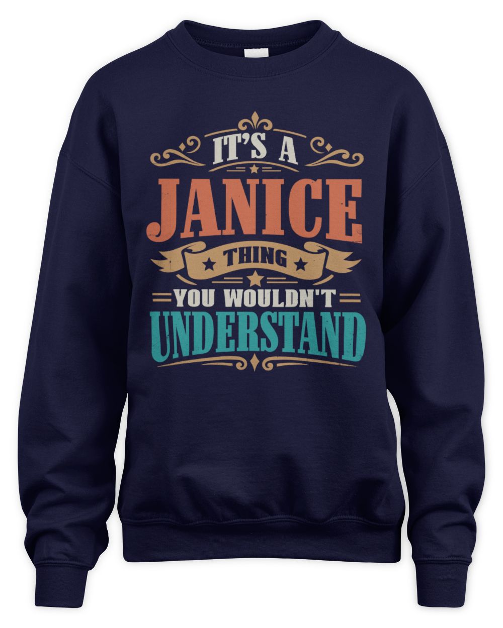 It’s a Name Thing Personalized Retro T-Shirt JANICE M1-47 / Unisex Sweatshirt / navy