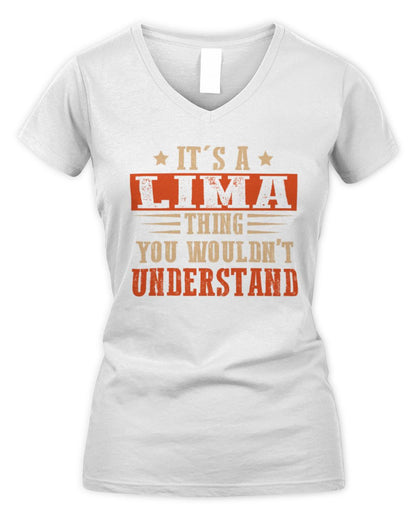 It's a Name Thing Personalized Funny Shirt LIMA M1-51 / Women's V-Neck T-Shirt / white