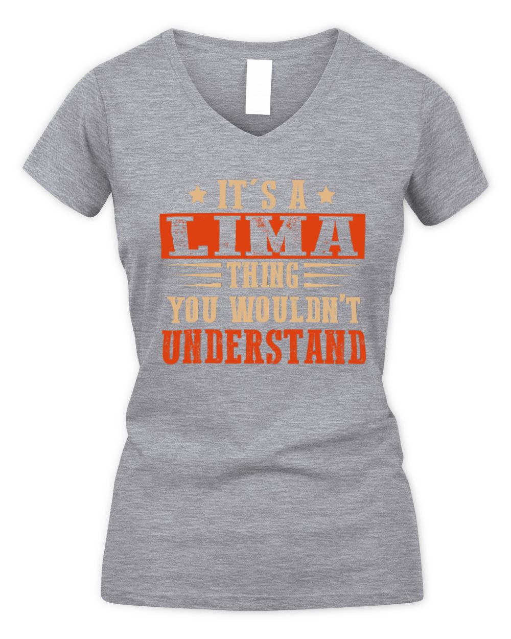 It's a Name Thing Personalized Funny Shirt LIMA M1-51 / Women's V-Neck T-Shirt / sport grey