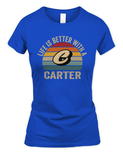 Life Is Better with Name Vintage Sun Shirt CARTER M1-50 / Women's Standard T-Shirt / royal