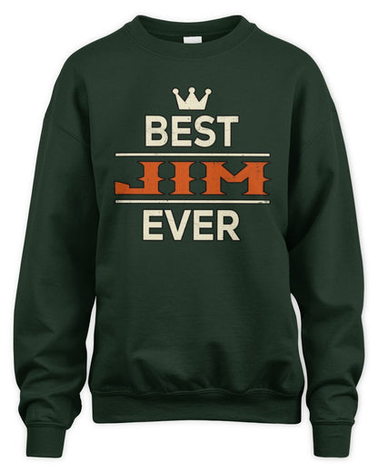 Best Your Name With Crown Shirt JIM M1-59 / Unisex Sweatshirt / forest green