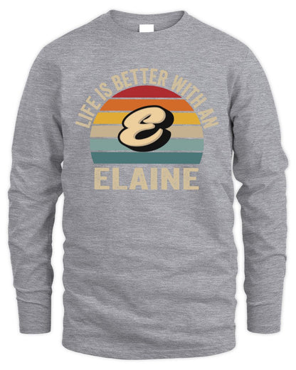 Life Is Better with Name Vintage Sun Shirt ELAINE M1-50 / Men's Long Sleeved T-Shirt / sport grey