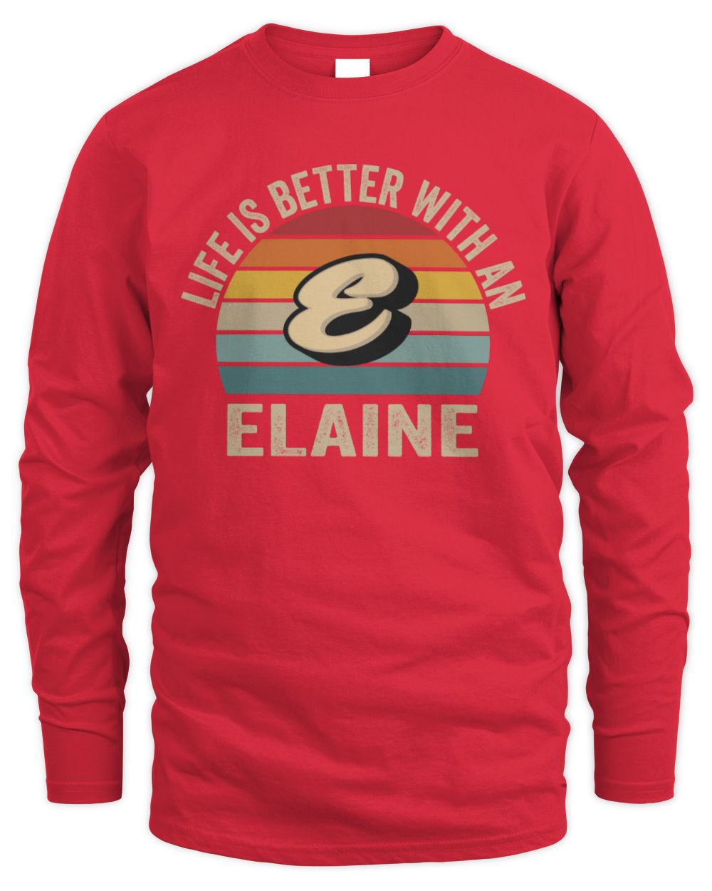 Life Is Better with Name Vintage Sun Shirt ELAINE M1-50 / Men's Long Sleeved T-Shirt / red