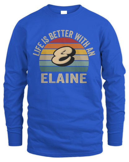 Life Is Better with Name Vintage Sun Shirt ELAINE M1-50 / Men's Long Sleeved T-Shirt / royal