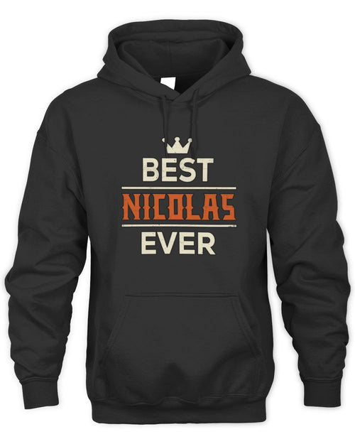 Best Your Name With Crown Shirt NICOLAS M1-59 / Unisex Hoodie / black