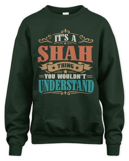 It’s a Name Thing Personalized Retro T-Shirt SHAH M1-47 / Unisex Sweatshirt / forest green
