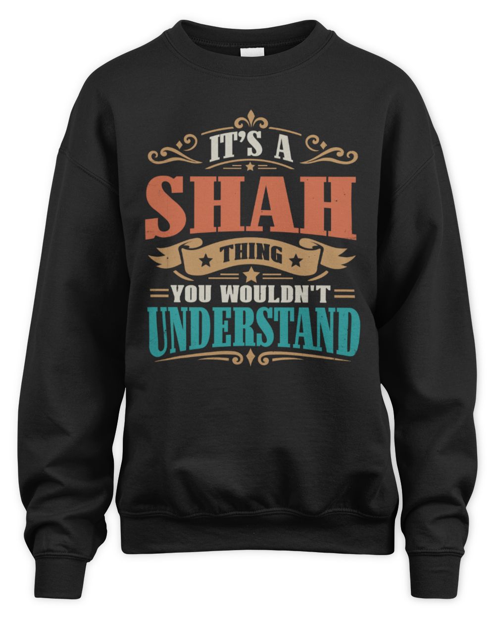 It’s a Name Thing Personalized Retro T-Shirt SHAH M1-47 / Unisex Sweatshirt / black