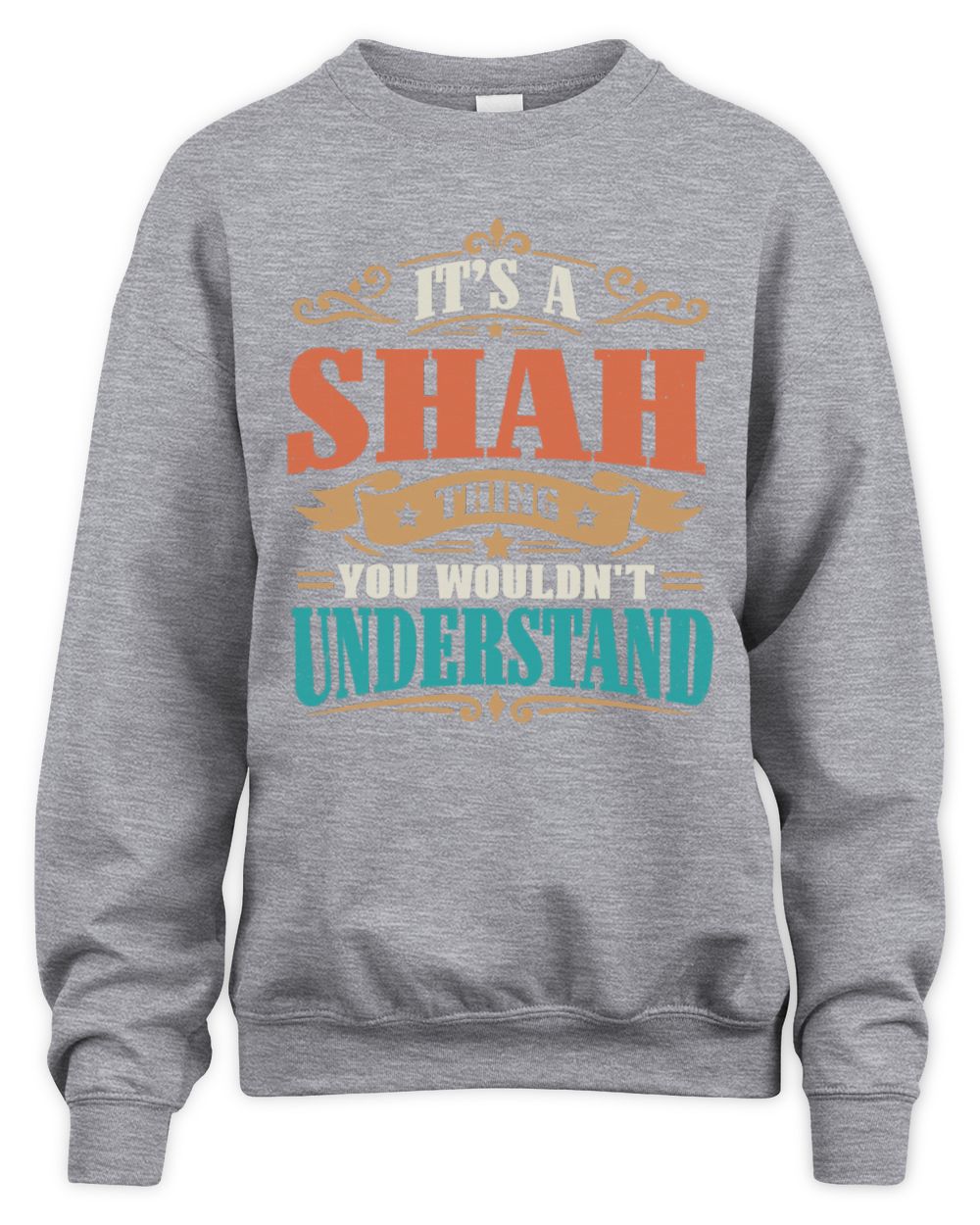 It’s a Name Thing Personalized Retro T-Shirt SHAH M1-47 / Unisex Sweatshirt / sport grey