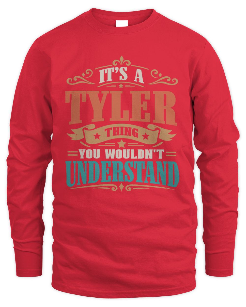 It’s a Name Thing Personalized Retro T-Shirt TYLER M1-47 / Men's Long Sleeved T-Shirt / red