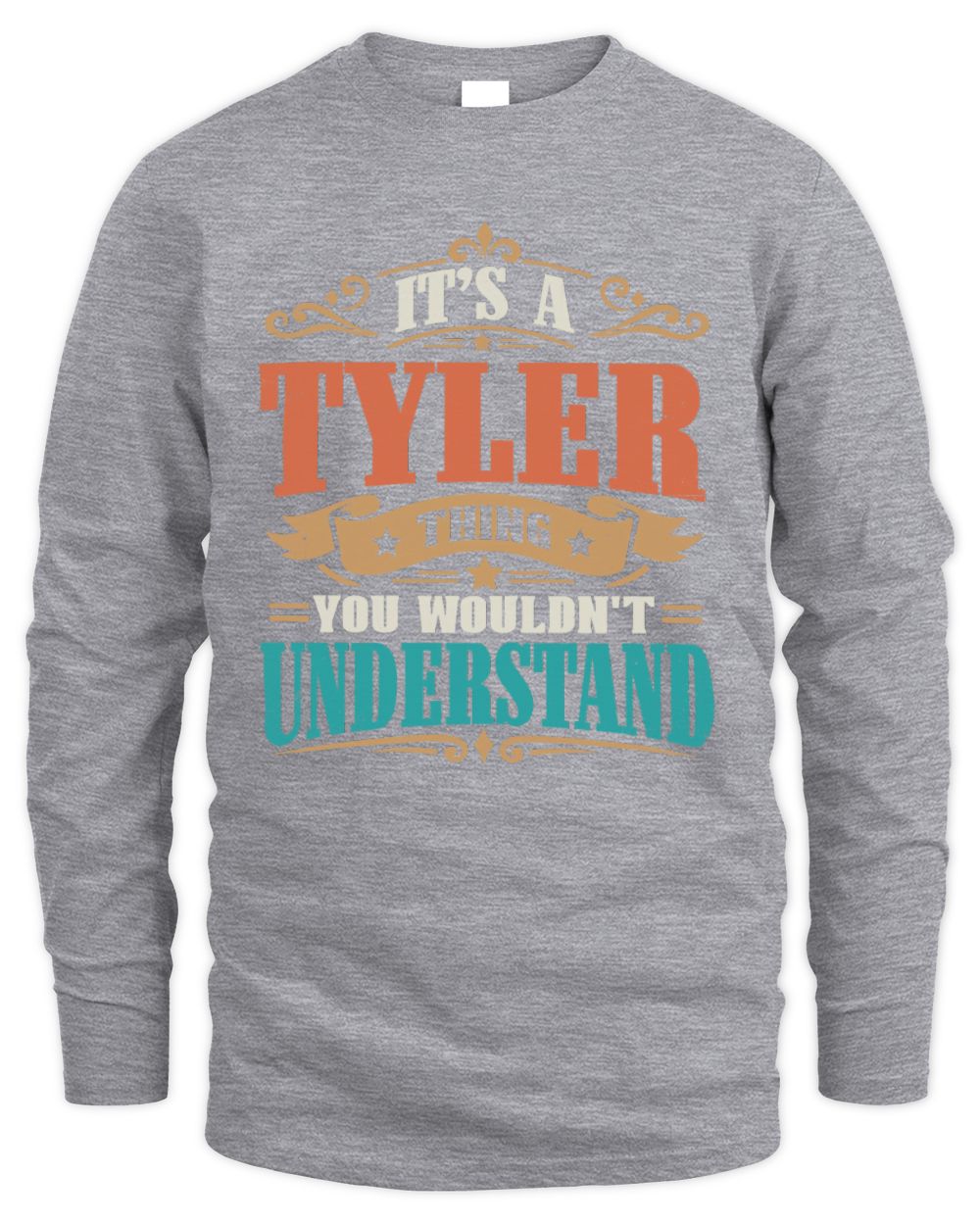 It’s a Name Thing Personalized Retro T-Shirt TYLER M1-47 / Men's Long Sleeved T-Shirt / sport grey