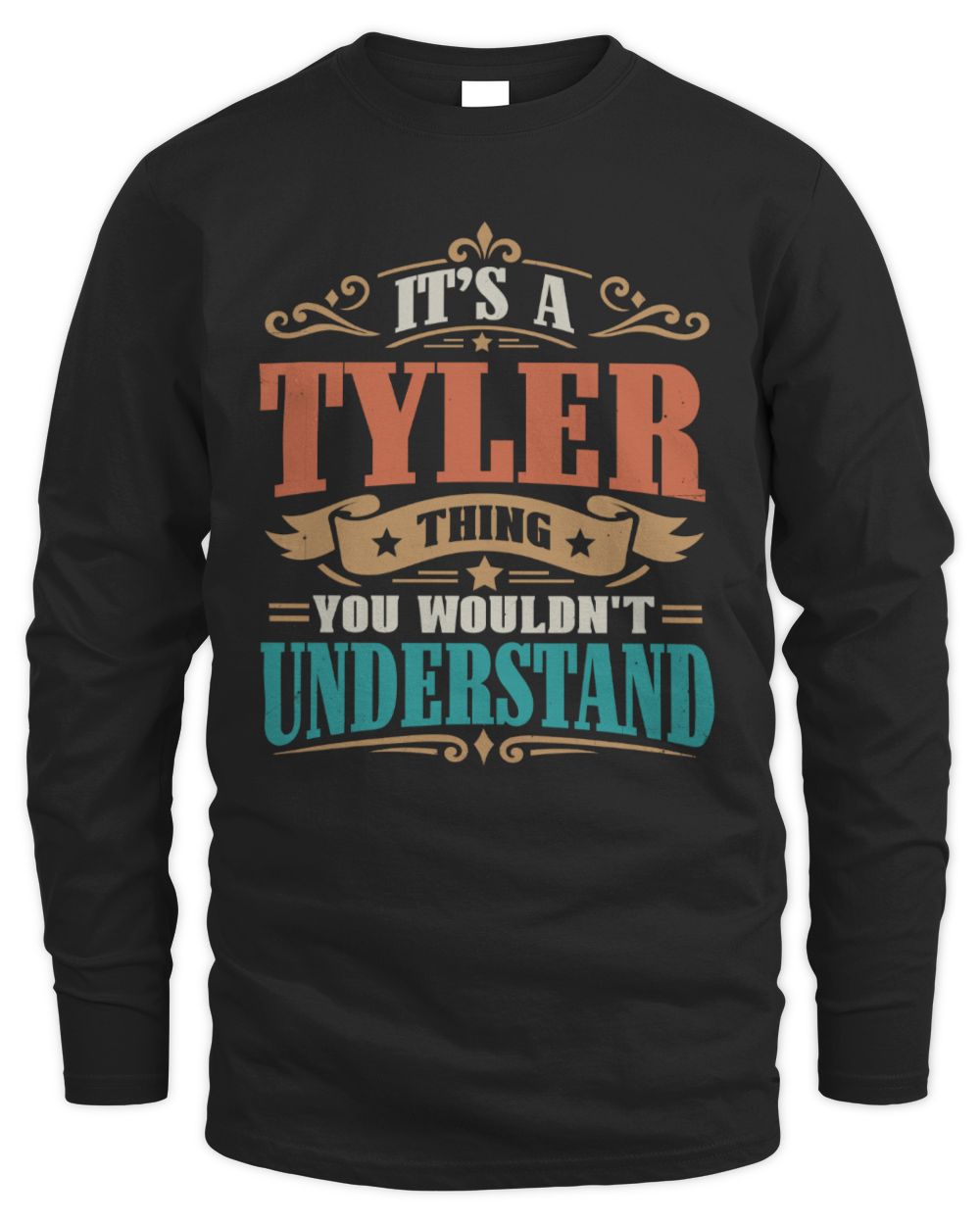 It’s a Name Thing Personalized Retro T-Shirt TYLER M1-47 / Men's Long Sleeved T-Shirt / black