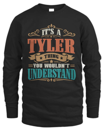 It’s a Name Thing Personalized Retro T-Shirt TYLER M1-47 / Men's Long Sleeved T-Shirt / black