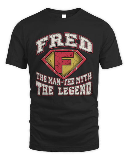 The Man The Myth The Legend Superman Graphic T-Shirt FRED M1-74 / Unisex Standard T-Shirt / black