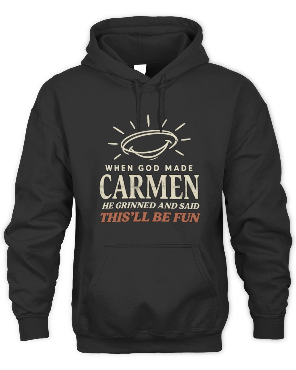 When God Made Your Name Funny Western T-Shirt T-Shirt CARMEN M1-S82 / Unisex Hoodie / black