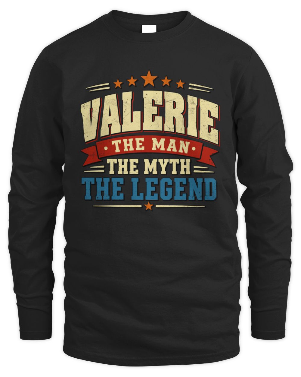The Man The Myth The Legend Ribbon Vintage T-Shirt VALERIE M1-56 / Men's Long Sleeved T-Shirt / black