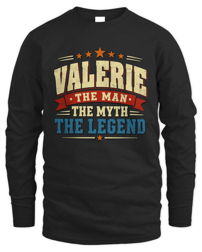 The Man The Myth The Legend Ribbon Vintage T-Shirt VALERIE M1-56 / Men's Long Sleeved T-Shirt / black