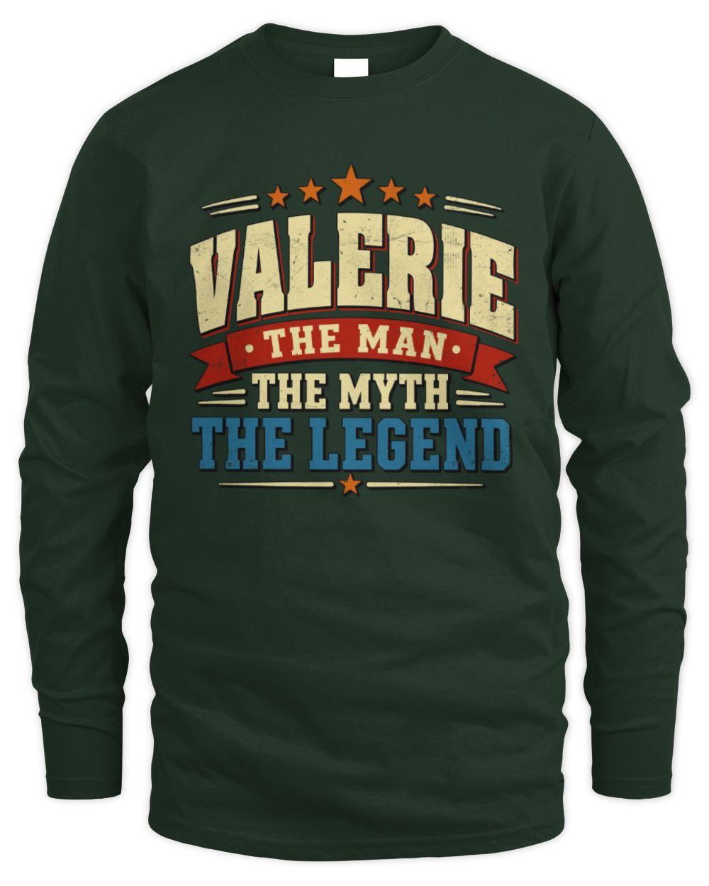 The Man The Myth The Legend Ribbon Vintage T-Shirt VALERIE M1-56 / Men's Long Sleeved T-Shirt / forest green